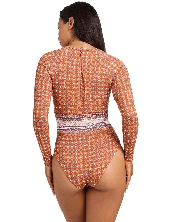 Aurora Fashion One Piece Rashguard In Dusty Orange image 2