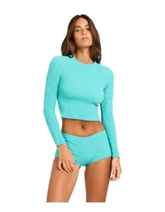 Coral Cove Long Sleeve Cropped Rashguard In Latigo Bay
