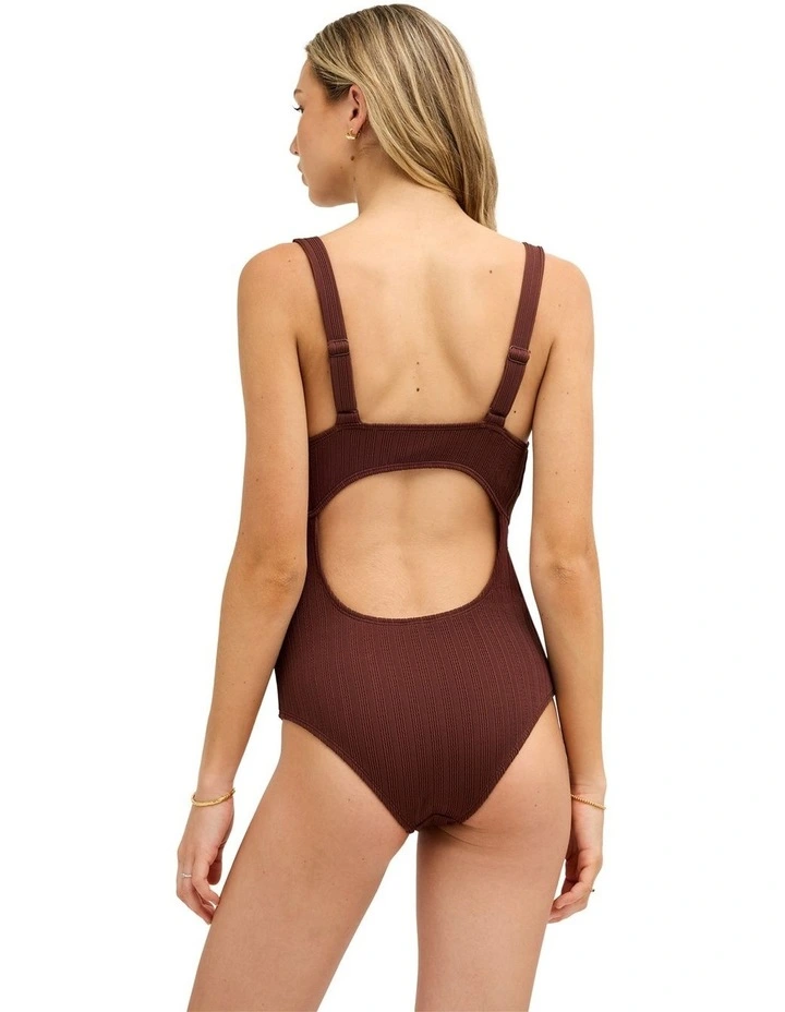 Roxy Love V Neck One Piece Swimsuit In Java image 2