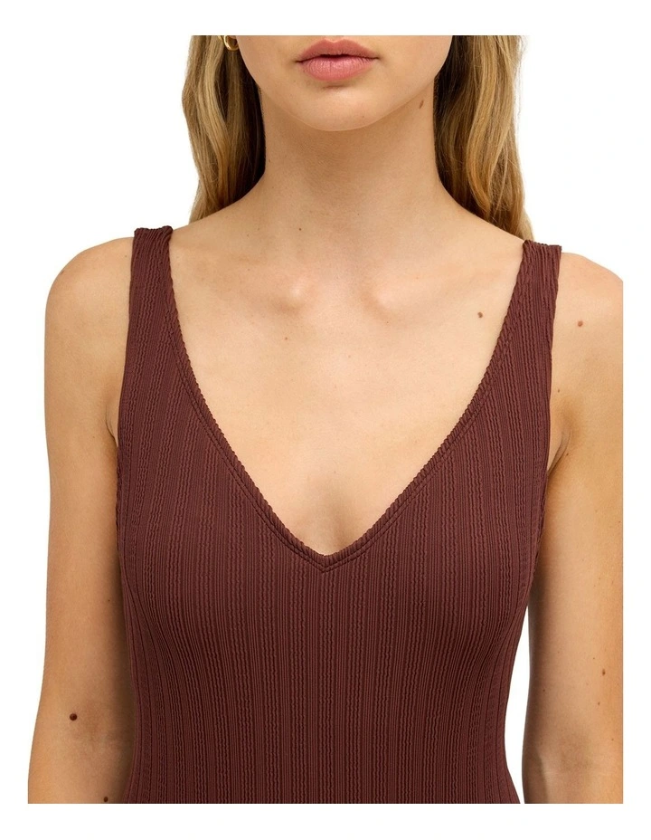Roxy Love V Neck One Piece Swimsuit In Java image 4