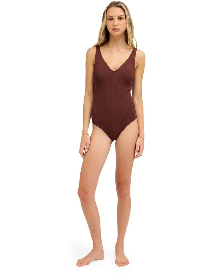 Roxy Love V Neck One Piece Swimsuit In Java image 5