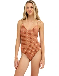 Aurora Mod One Piece Swimsuit In Dusty Orange
