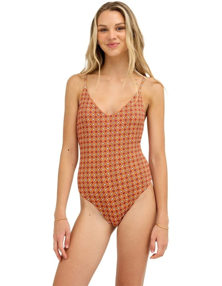 Aurora Mod One Piece Swimsuit In Dusty Orange image 1
