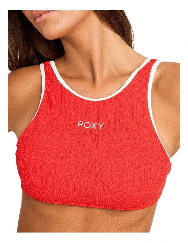 Aruba Field Crop Top Bikini Top In High Risk Red image 4