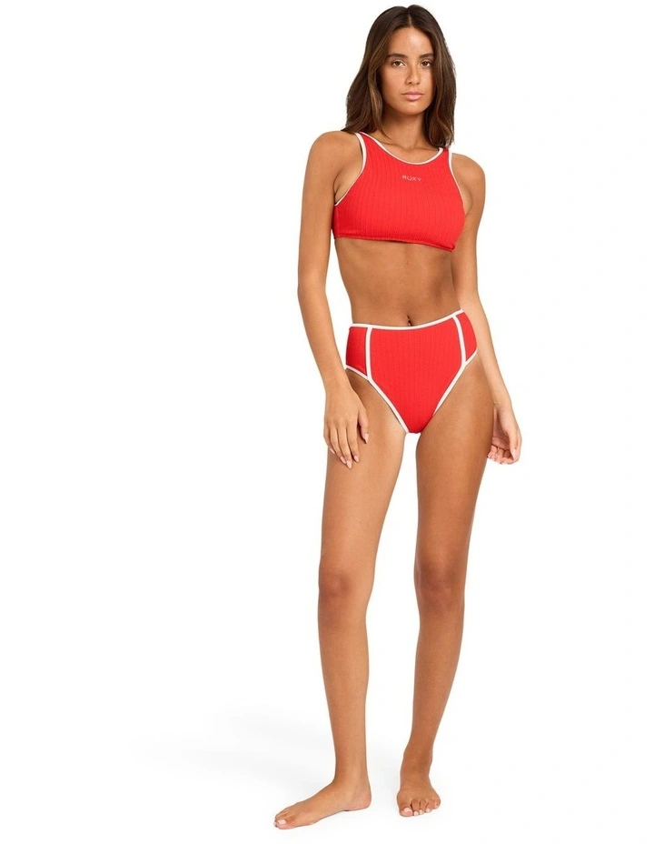 Aruba Field Crop Top Bikini Top In High Risk Red image 5