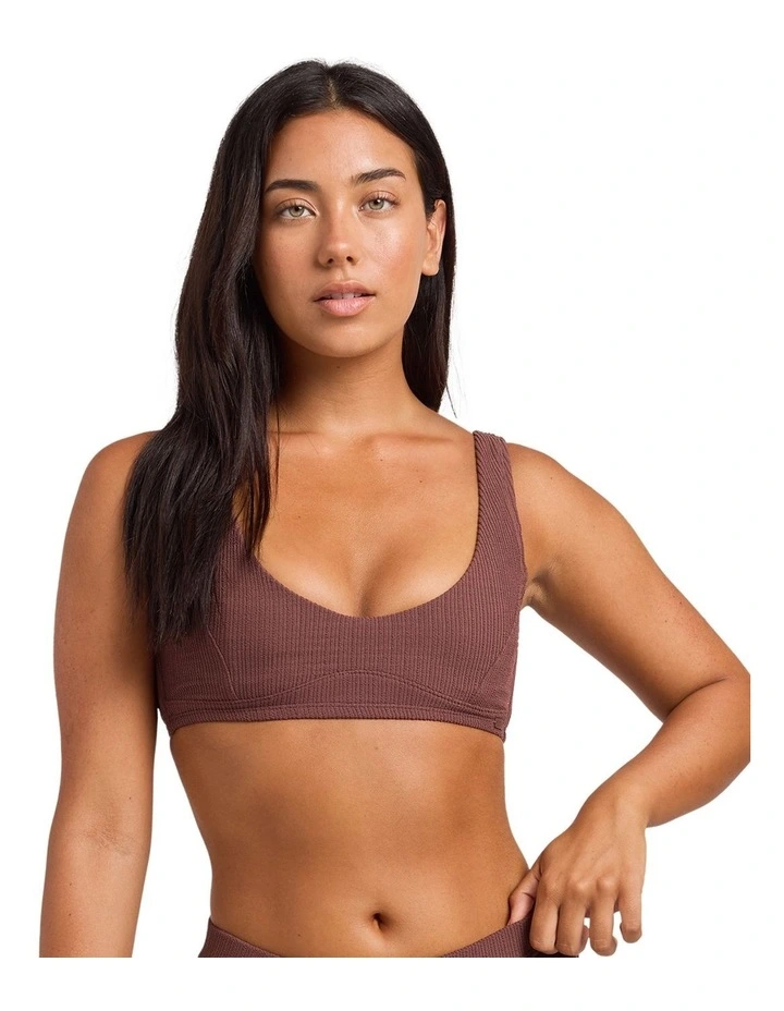 Roxy Love Underwire Elongated D Cup Bikini Top In Java image 1