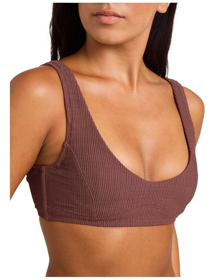 Roxy Love Underwire Elongated D Cup Bikini Top In Java image 4
