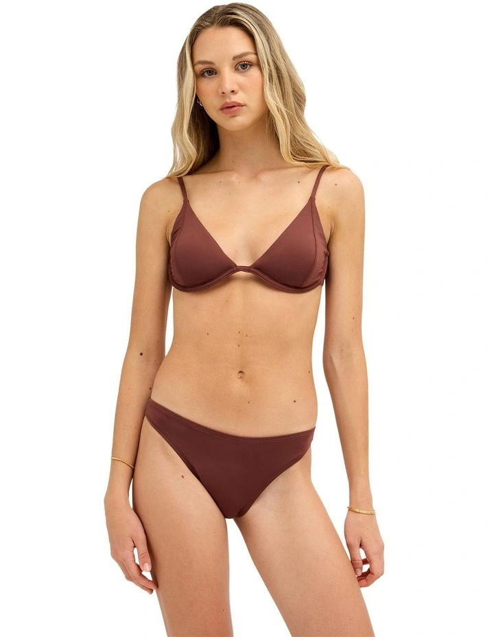 Beach Classics Underwire Tri Bikini Top In Java image 1