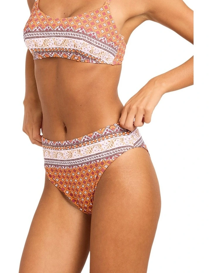 Aurora Mid Waist Mod Bikini Bottom In Dusty Orange image 3
