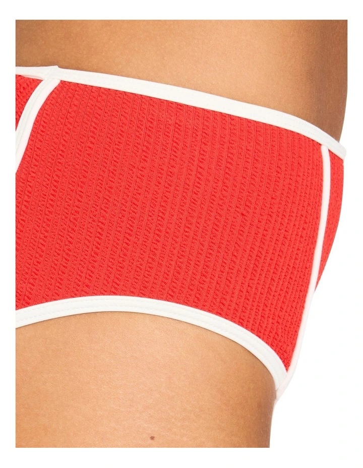 Aruba Field High Waist Retro Bikini Bottom In High Risk Red image 4