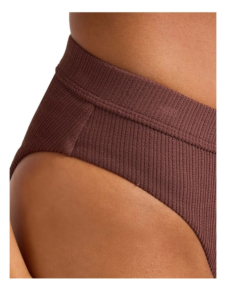 Roxy Love Bikini Mid Wasit High Leg Bikini Bottom In Java image 4