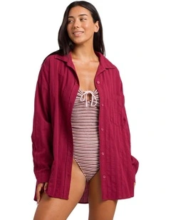 Carter Shirt In Beet Red