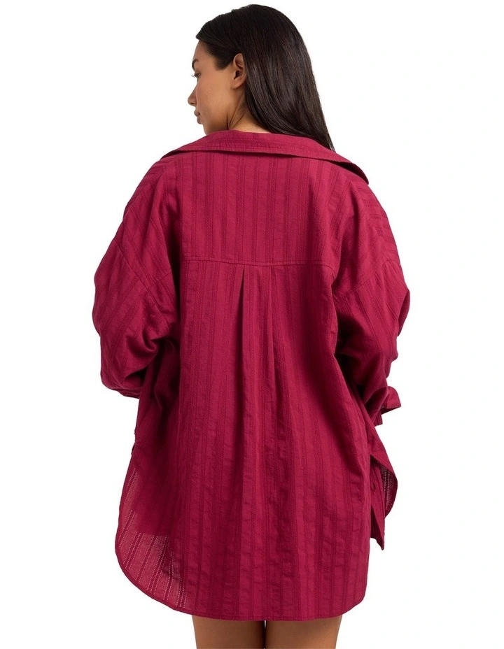 Carter Shirt In Beet Red image 2