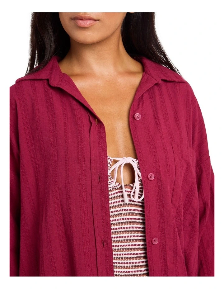 Carter Shirt In Beet Red image 4