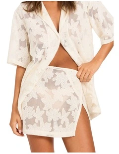 Adrift Mini Wrap Skirt In Natural