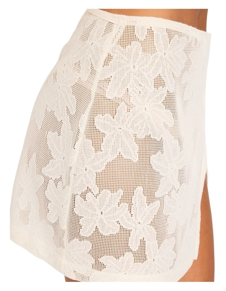 Adrift Mini Wrap Skirt In Natural image 4