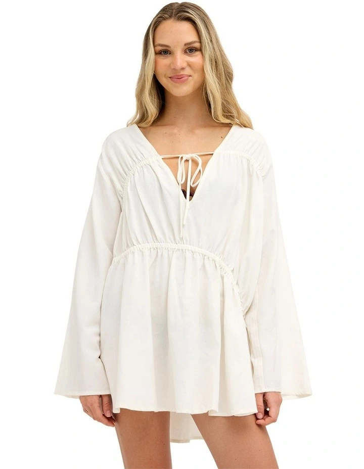 Kala Long Sleeve Top In Coconut Milk image 1