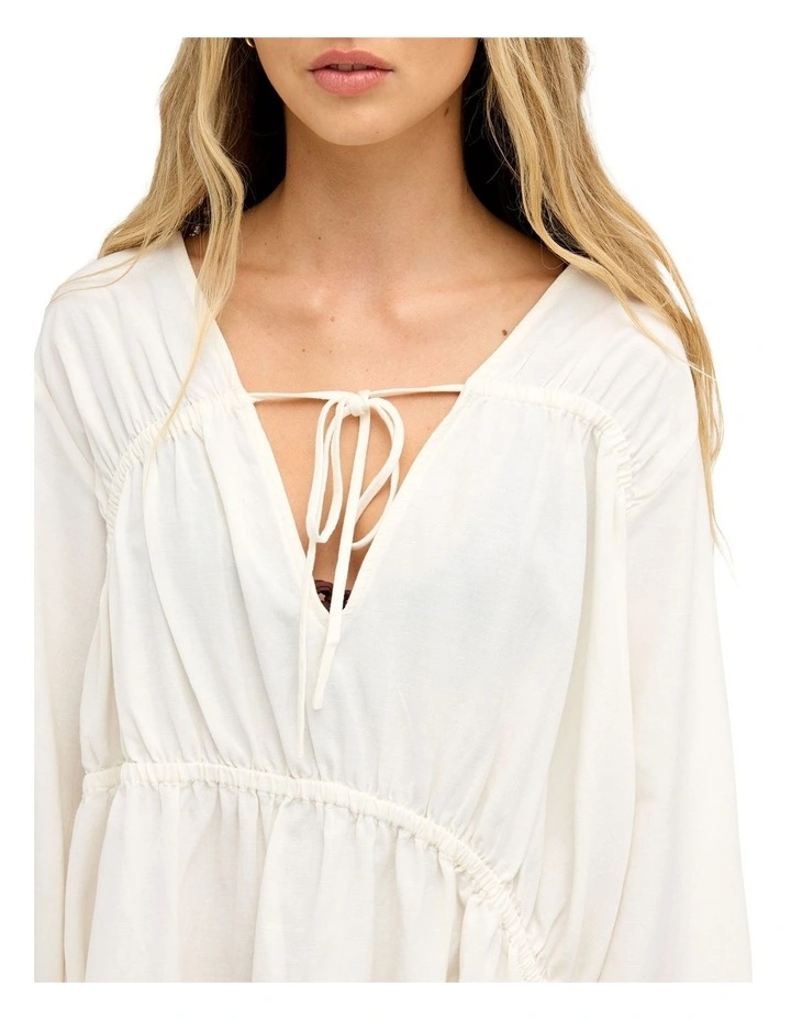 Kala Long Sleeve Top In Coconut Milk image 4