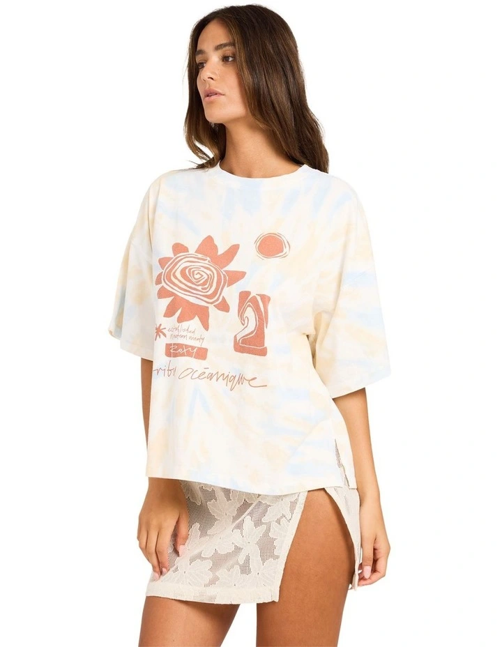 Laguna Oversized T-Shirt In Pebble image 3