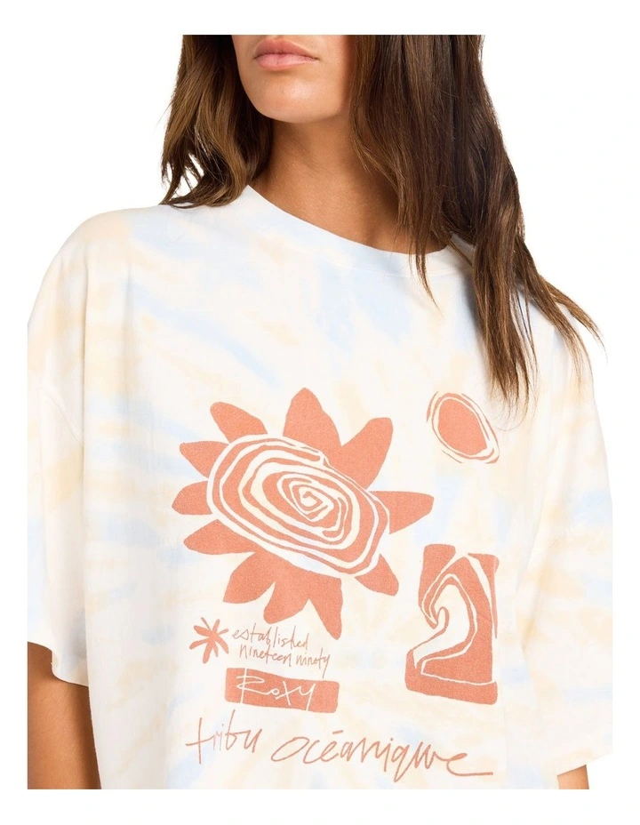 Laguna Oversized T-Shirt In Pebble image 4