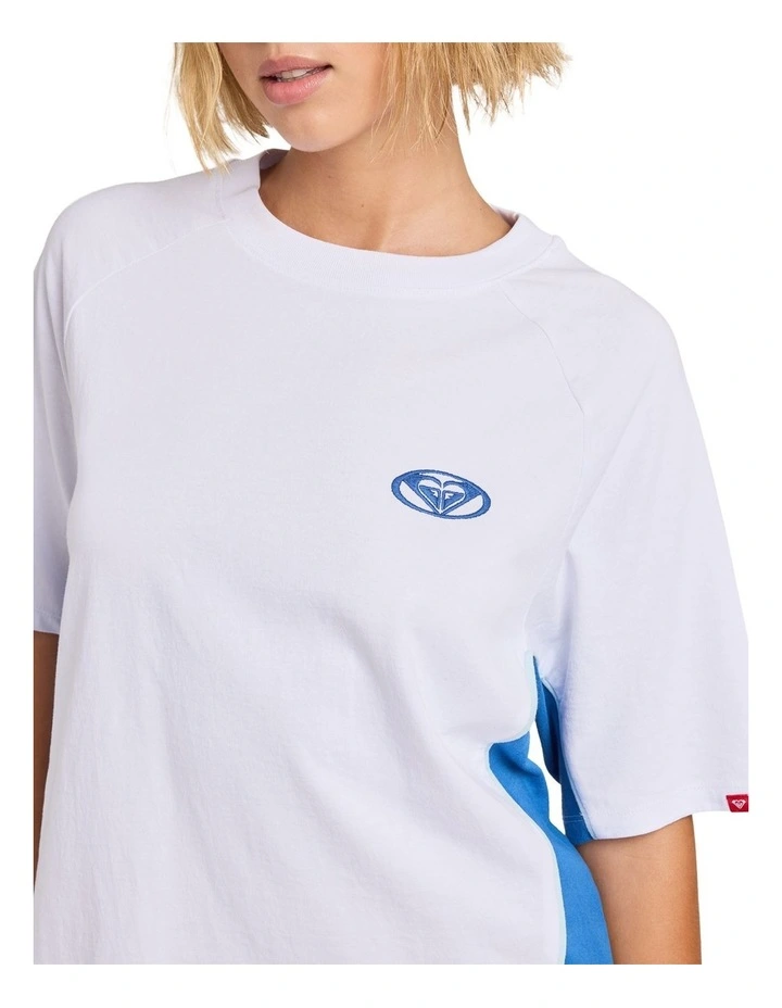 Summer Bay Panelled Oversized T-Shirt In White image 4