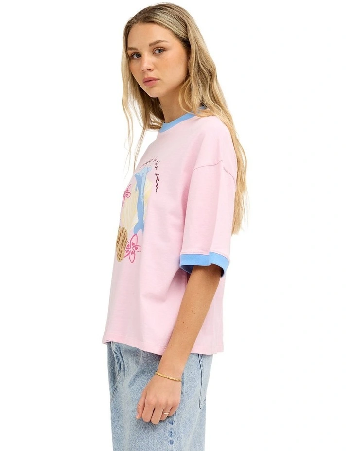 Sea Tribe T-Shirt in Powder Pink image 3