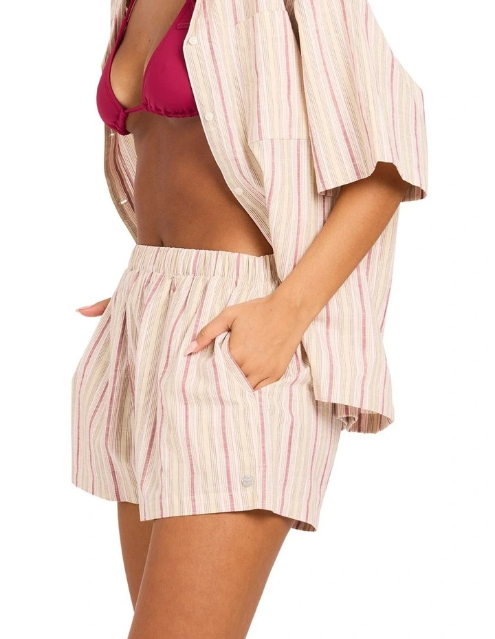 Carter Striped Shorts In Beet Red image 3
