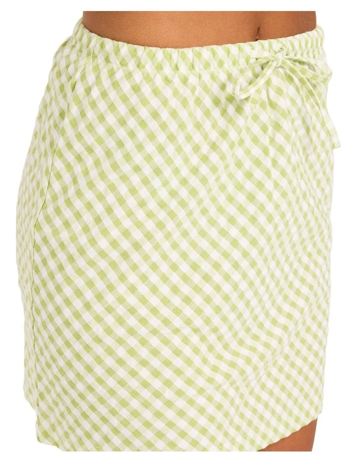 Charlie Check Bias Mini Skirt In Leaf Green image 4