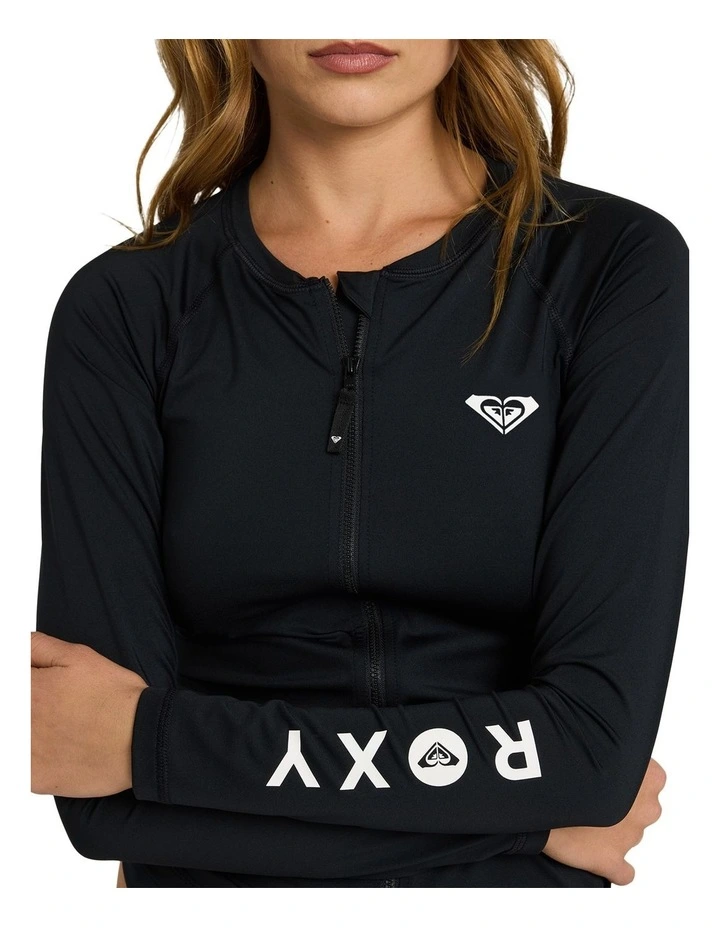 Essentials Long Sleeve Zip Rashguard In Anthracite image 4