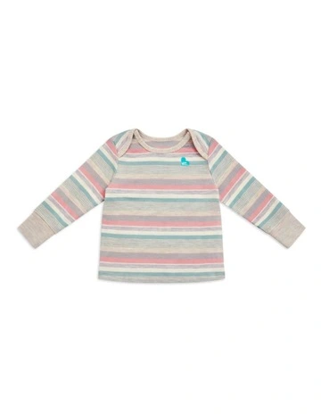 Long Sleeve Stripe Pyjama in Olive