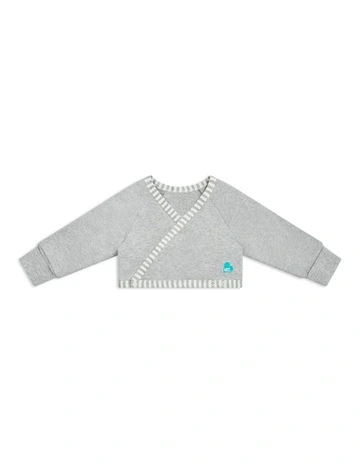 Stretch Cotton Snug Shrug in Grey Marle