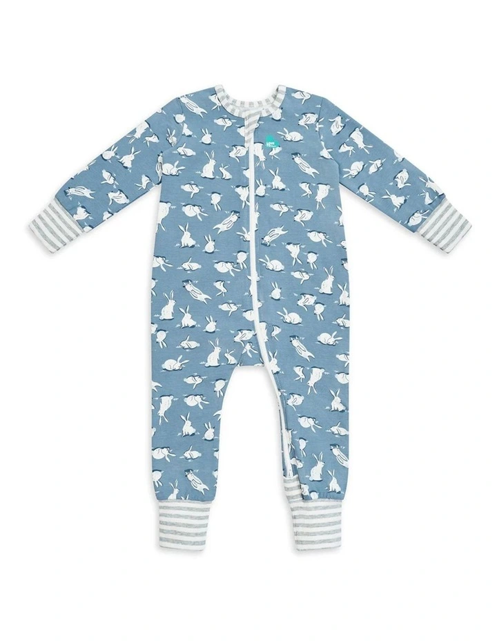 Cotton Tail Long Sleeve Footless Romper in Denim image 1