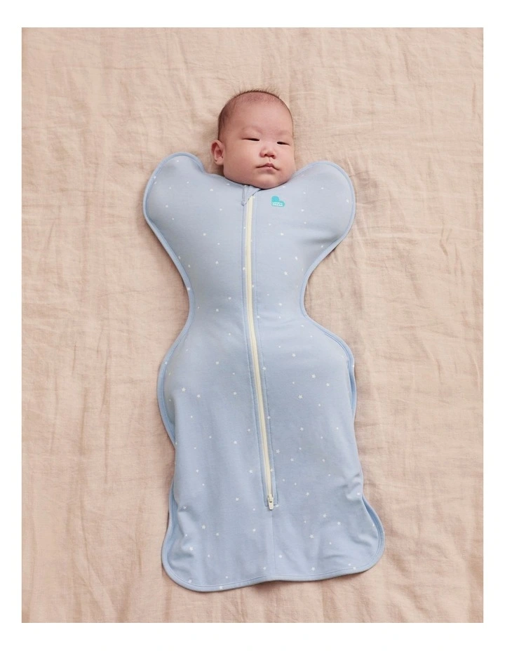 Stretch Cotton Twinkle Up 1.0T Swaddle in Blue image 3