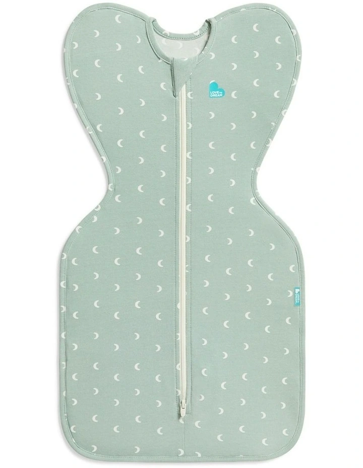 Stretch Cotton Moon Up 1.0T Swaddle in Green image 1