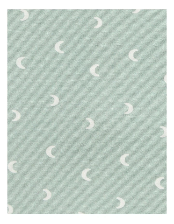 Stretch Cotton Moon Up 1.0T Swaddle in Green image 4
