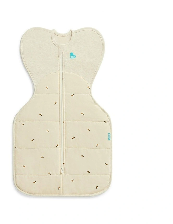 Swaddle Up 2.5T Quilted Stretch Cotton Bees in Oatmeal image 1