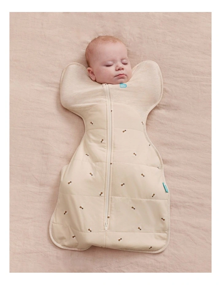 Swaddle Up 2.5T Quilted Stretch Cotton Bees in Oatmeal image 2