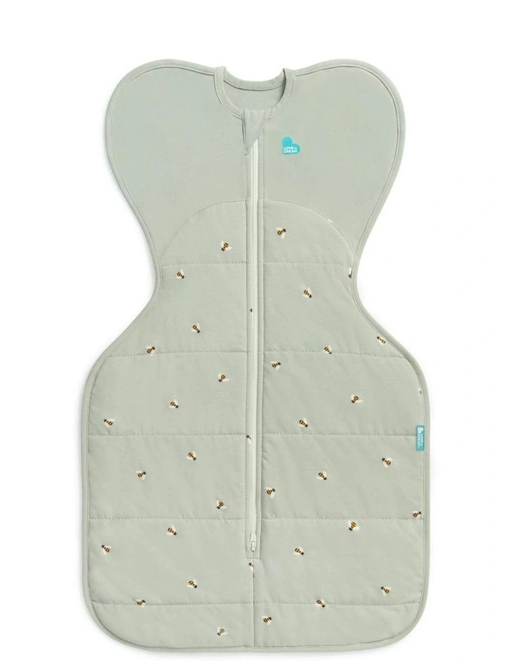 Swaddle Up 2.5T Quilted Stretch Cotton Bees in Olive image 1