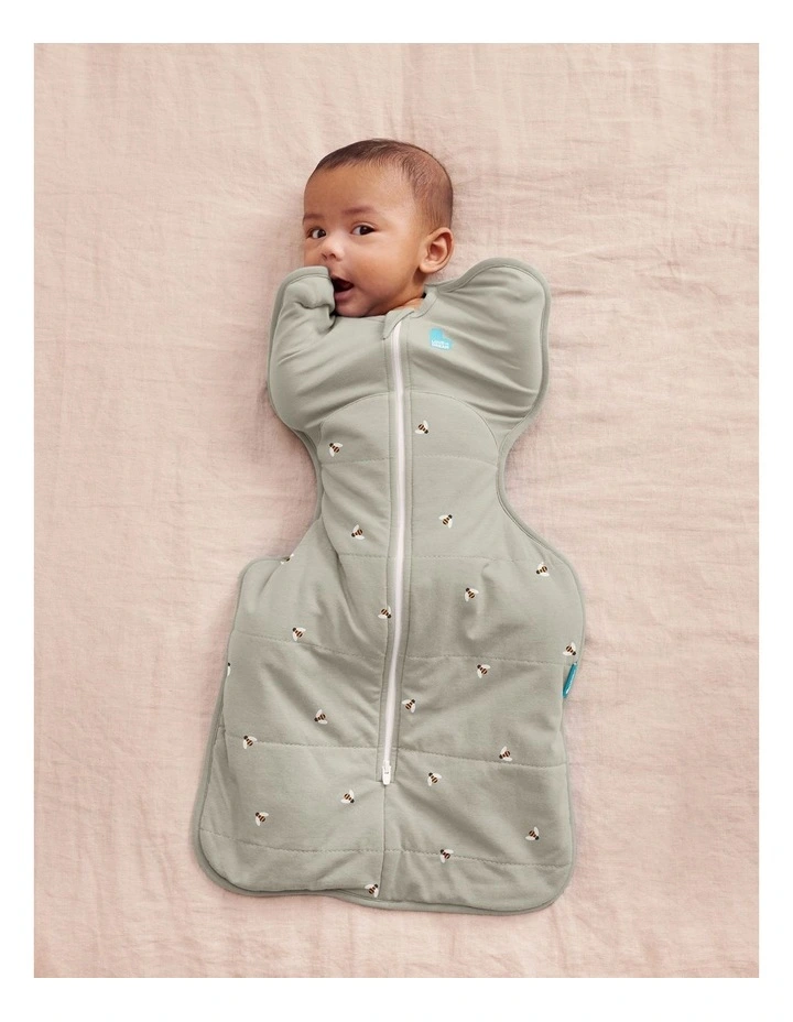 Swaddle Up 2.5T Quilted Stretch Cotton Bees in Olive image 3