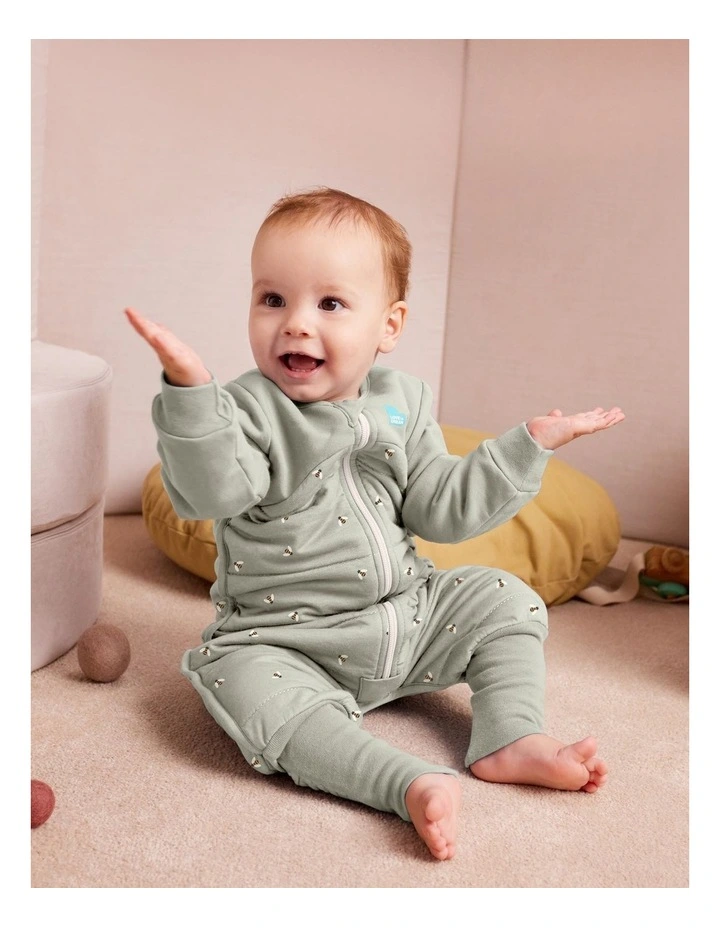 Sleep Suit 2.5T Quilted Stretch Cotton Bees in Olive image 2