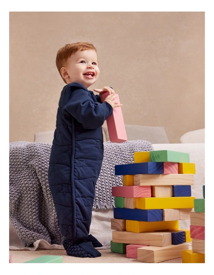 Sleep Suit 3.5T Quilted Stretch Cotton in Navy image 2
