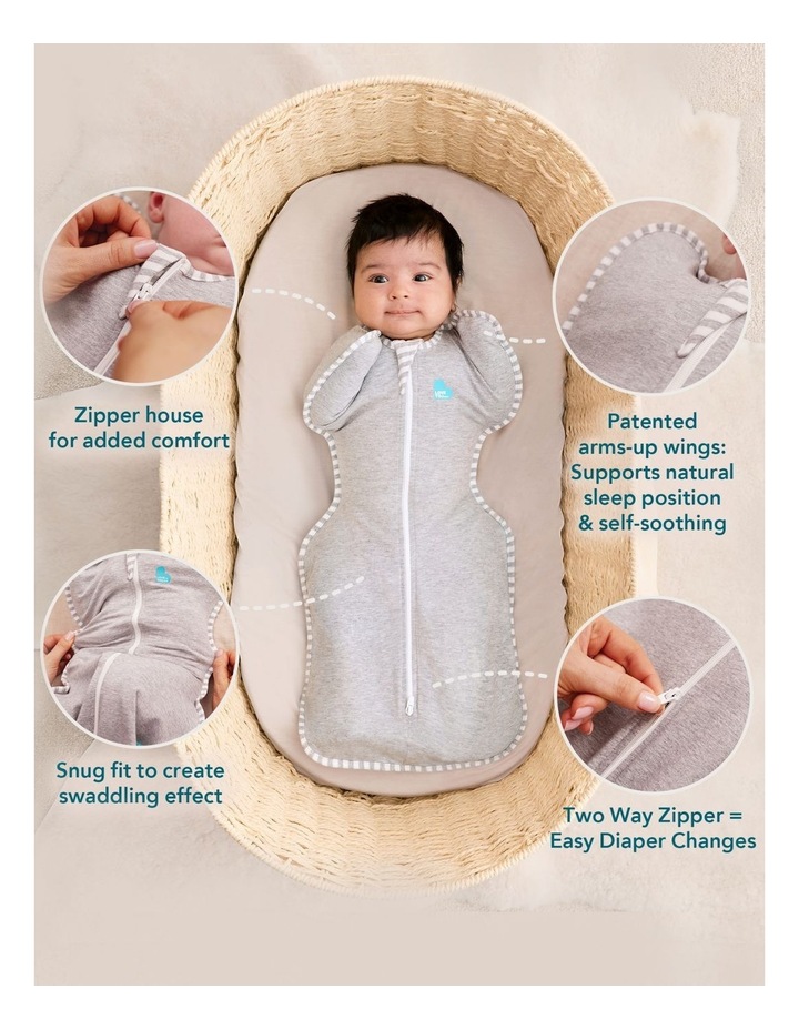 1.0T Stretch Cotton Sleepy Panda Swaddle Up in Cream image 4