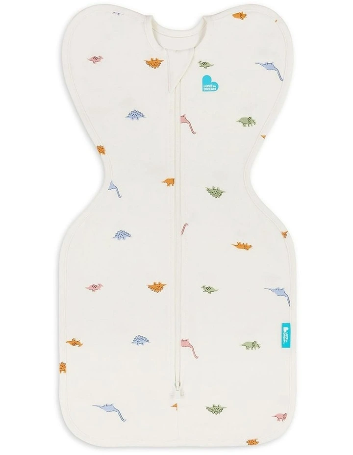 1.0T Stretch Cotton Dinosnore Swaddle Up in Cream image 1