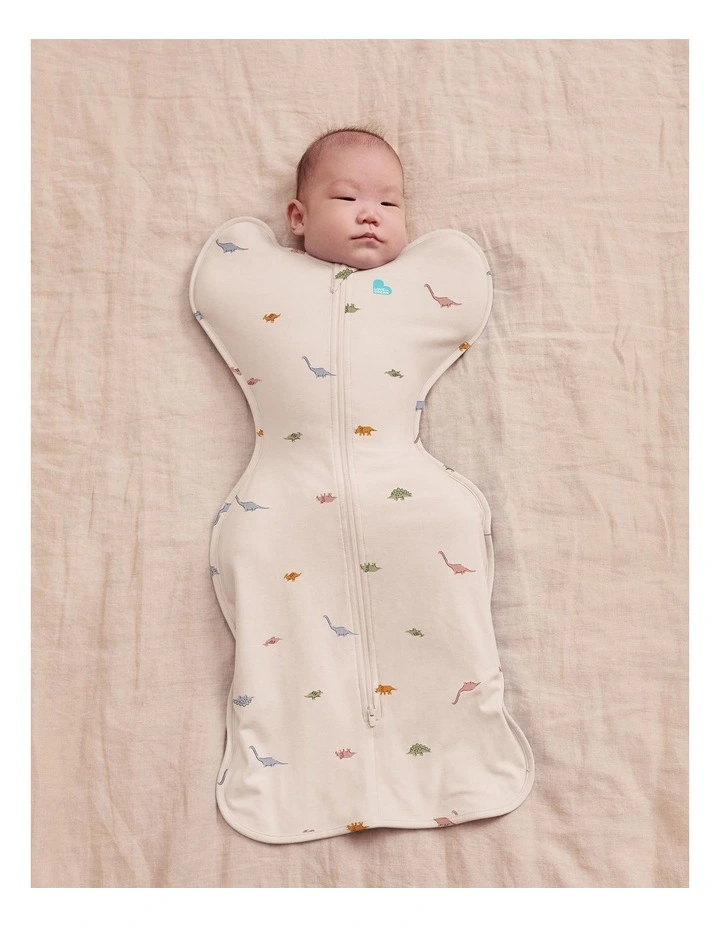 1.0T Stretch Cotton Dinosnore Swaddle Up in Cream image 2