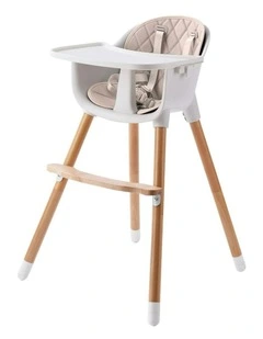 Amelia 2-in-1 Timber Highchair in Beige