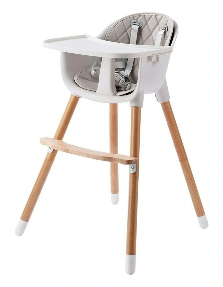 Amelia 2-in-1 Timber Highchair in Beige image 2