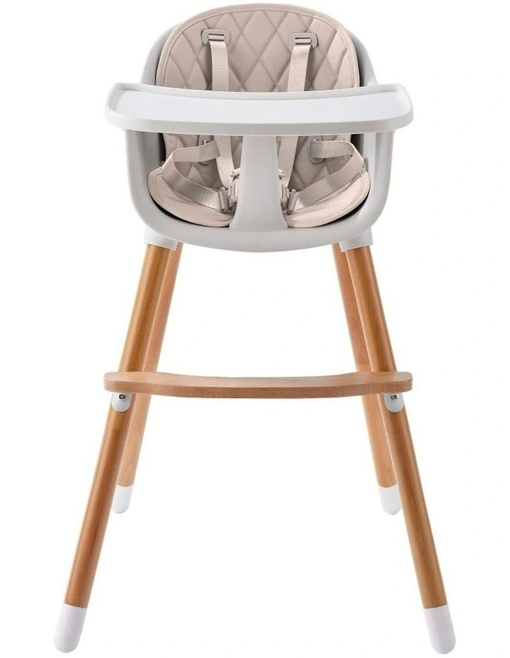 Amelia 2-in-1 Timber Highchair in Beige image 5