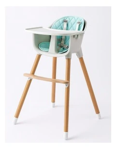 Amelia 2-in-1 Timber Highchair in Blue