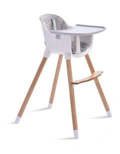 Amelia 2-in-1 Timber Highchair in Grey