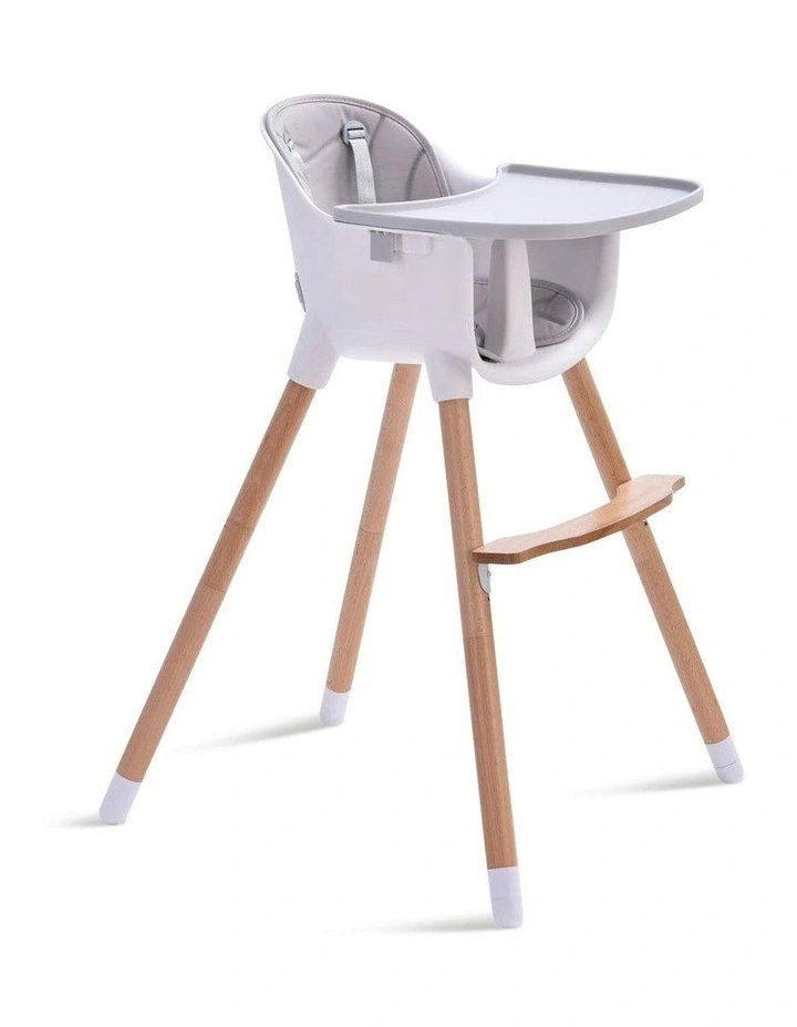Amelia 2-in-1 Timber Highchair in Grey image 1